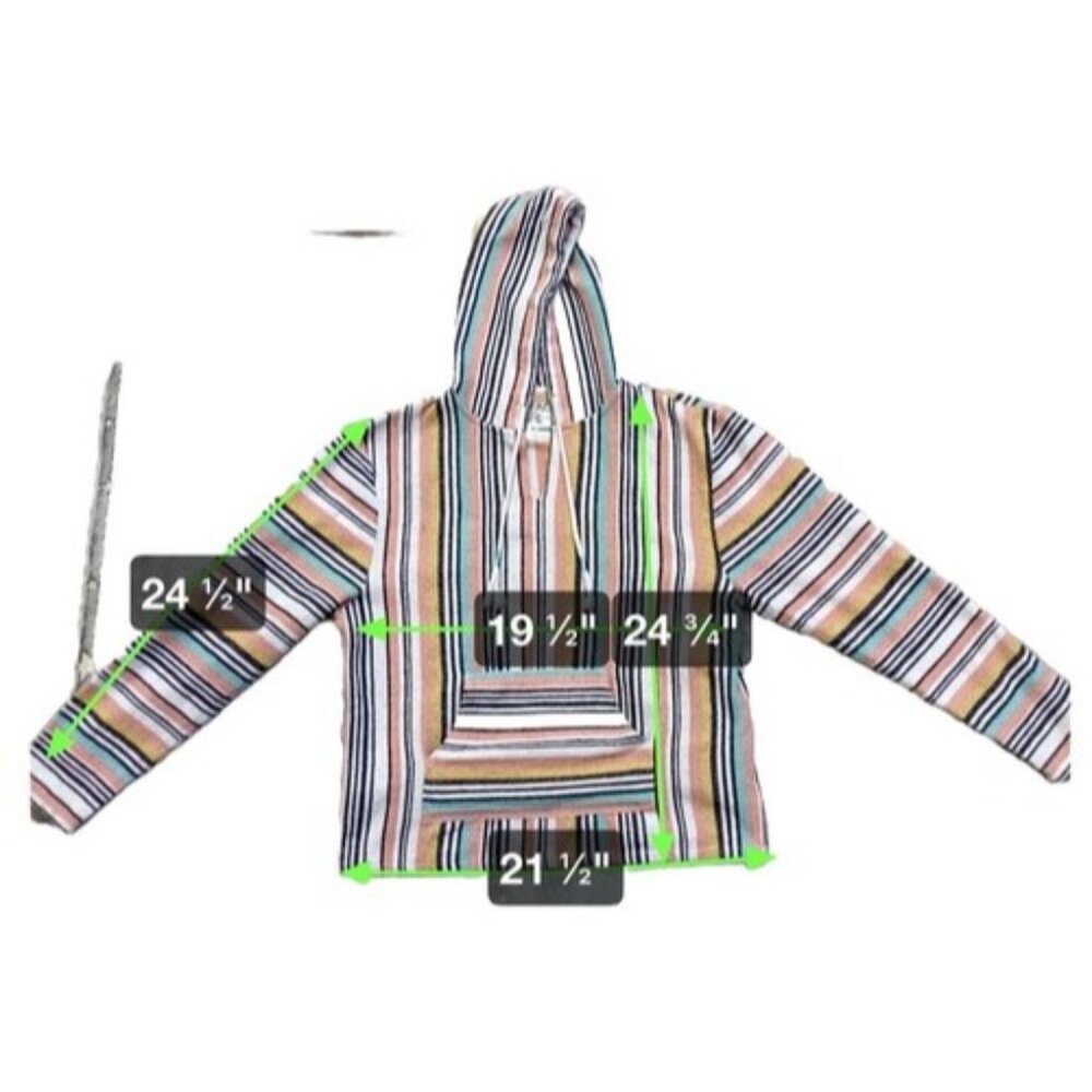 Beach Life By Ladrft Women's Poncho Hoodie Multicolor Baja Size XL Extra Large - Picture 5 of 5